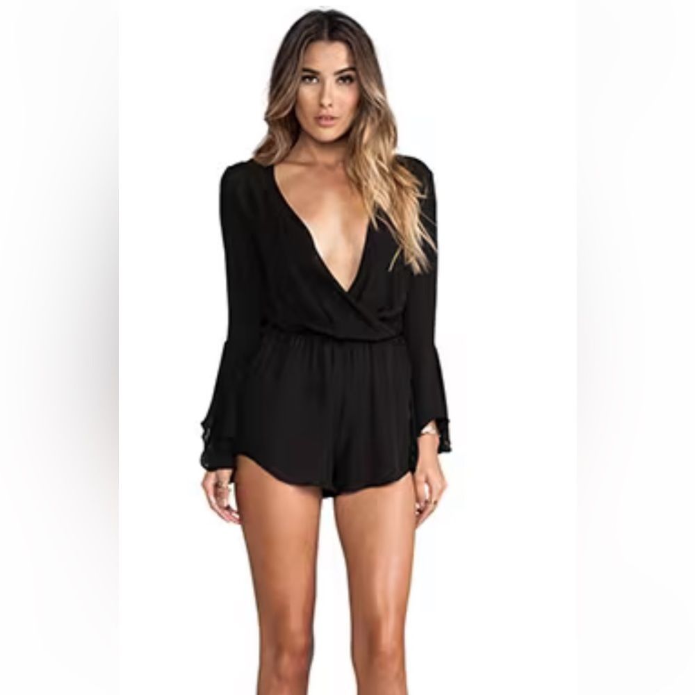 Amanda Uprichard REVOLVE Serafina Romper in Black Sz Medium
